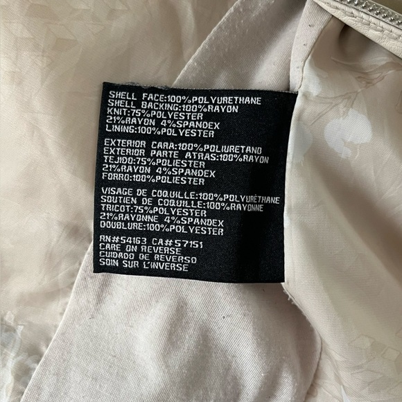 Guess Cream Faux Leather Jacket Moto Feminine Size XL Lightweight Neutral Y2K - Picture 15 of 16